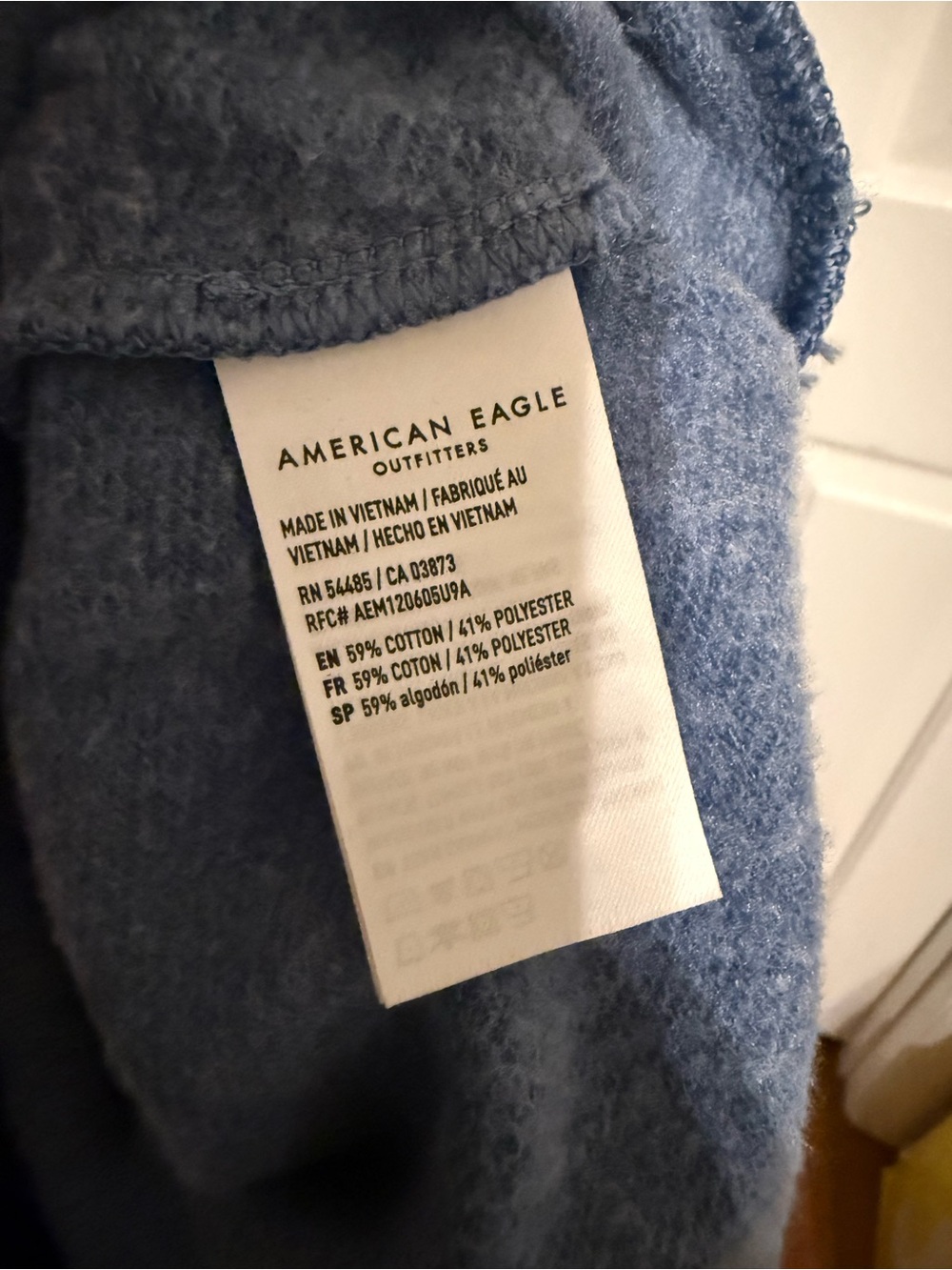 American Eagle Skeleton Floral Sweatshirt Large Blue Crewneck Oversized Fleece - Picture 6 of 7
